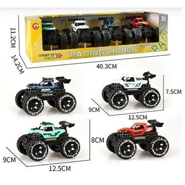 4Pcs Mini ABS Inertial Off-Road Racing Cars Set